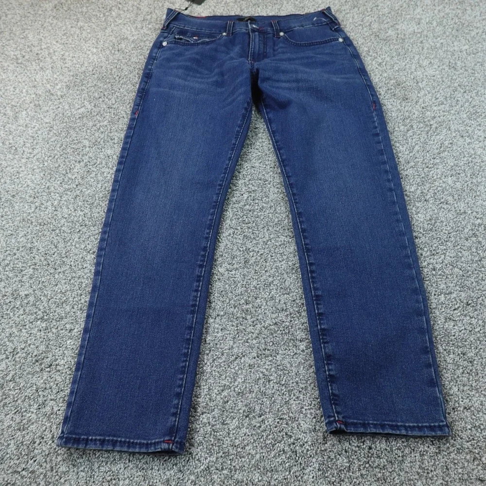 NEW True Religion Jeans Mens 34X30 Dark Blue Geno Big T Flap Pocket Relaxed Slim